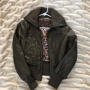 Faux leather Bomber Jacket